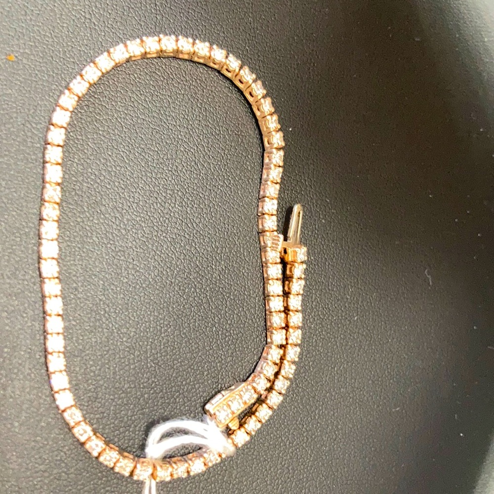 14K Rose Gold & Diamond Tennis Anklet